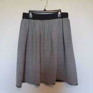 Striped Skirt with Elastic Waist Band